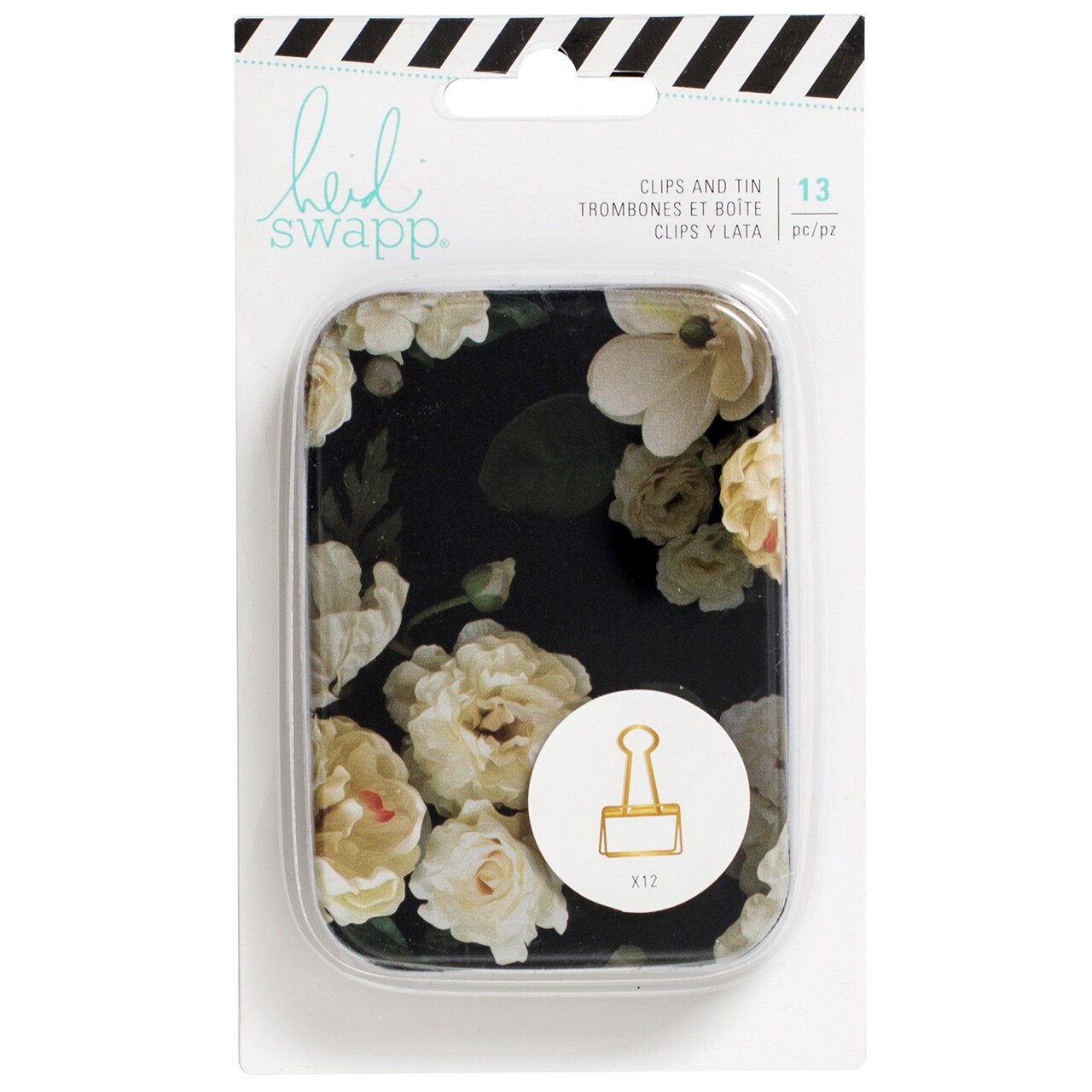 Heidi Swapp Magnolia Jane Gold Binder Clips 12/Pkg-In A Reusable Tin